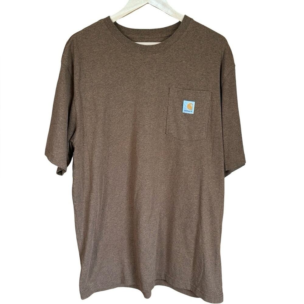 Carhartt Shirt Mens Brown Short Sleeve Front Pocket Original Fit T-Shirt LT